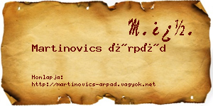 Martinovics Árpád névjegykártya